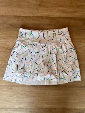 Athleta Ace Printed Golf/Pickleball Skort 15.5" White Multicolor, Performance, M